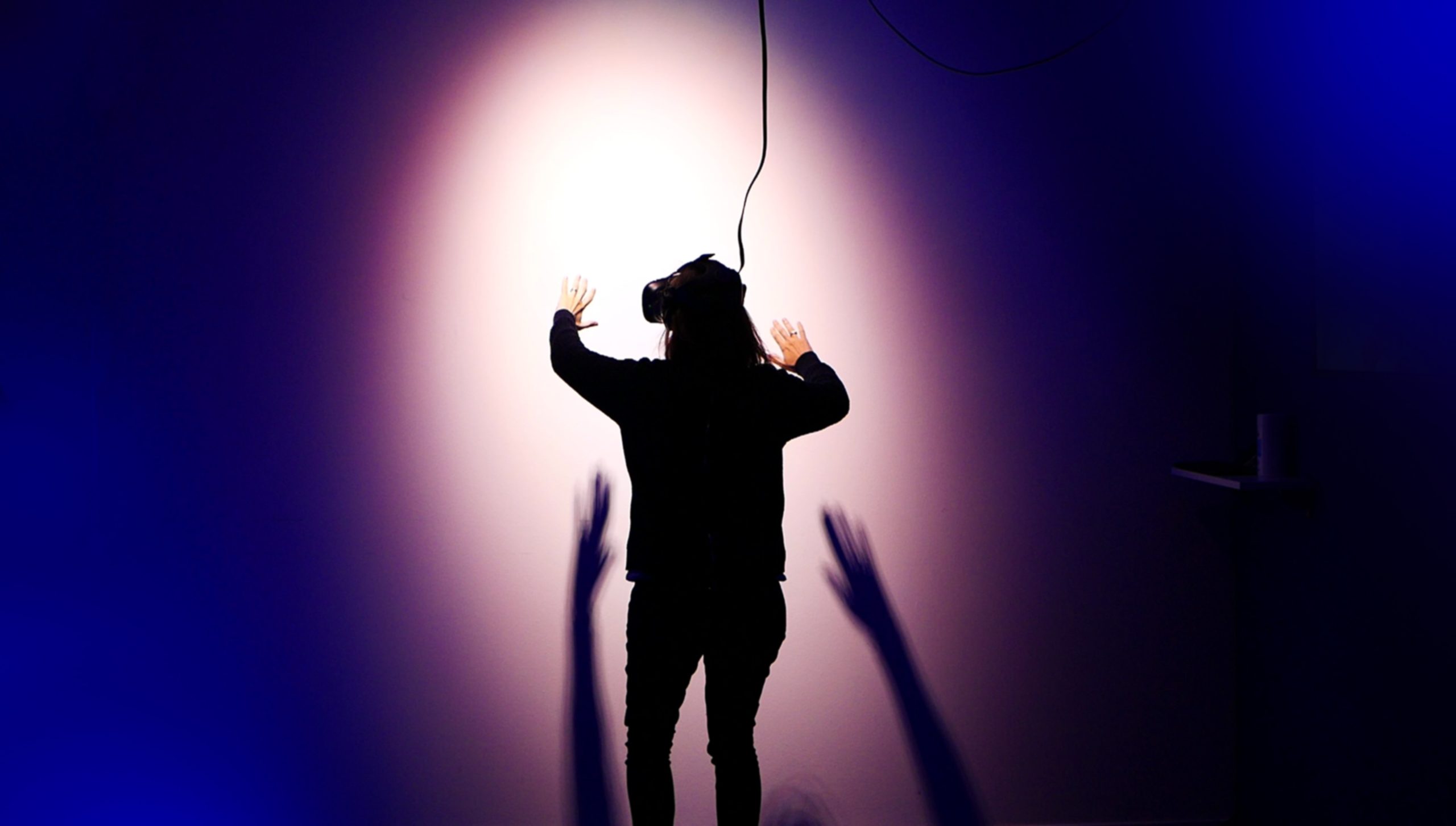 woman in VR headset