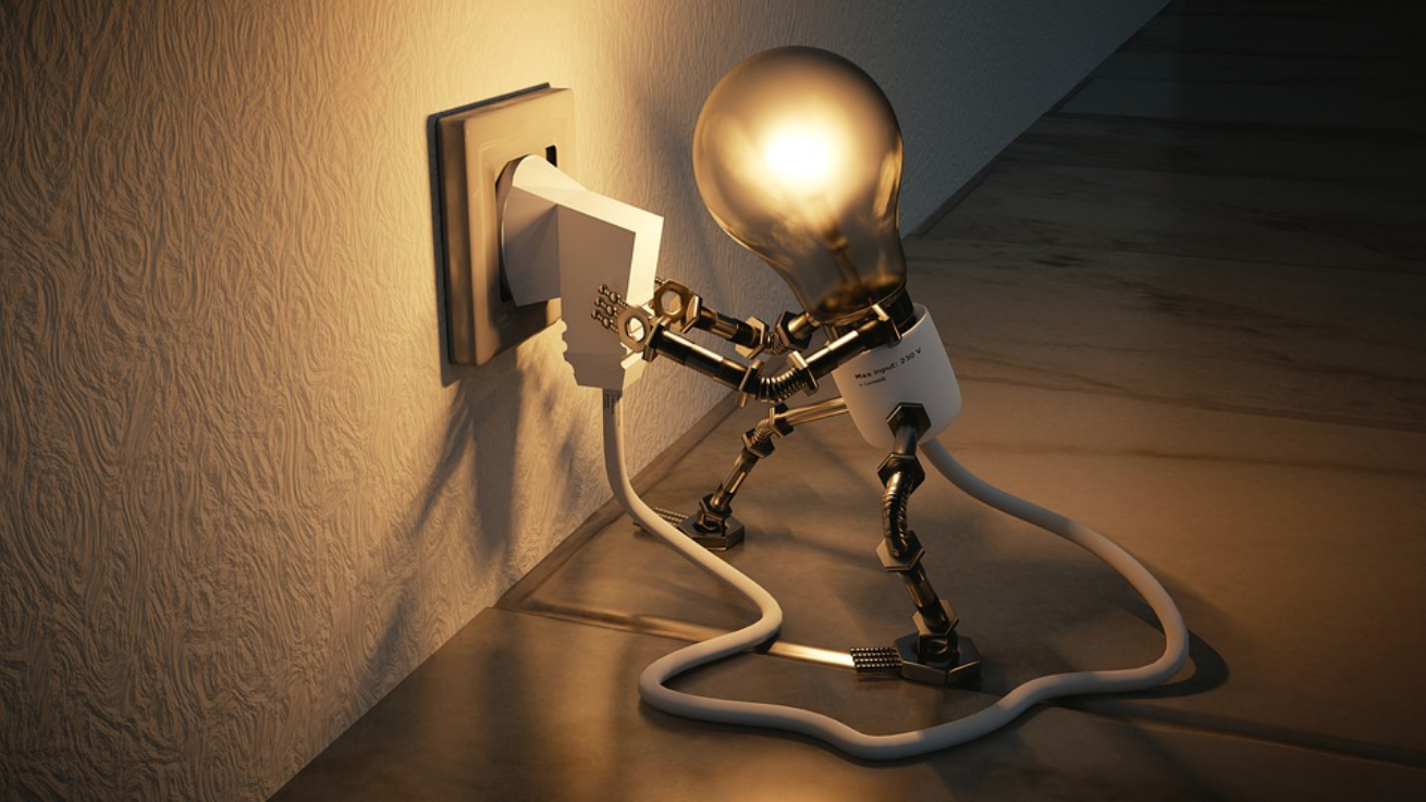Self-employed androgynous lightbulb